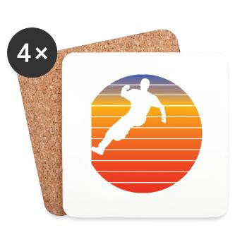 Parkour Läufer Retro Geschenk Parcour laufen - Untersetzer (4er-Set) - Weiß - Vorne
