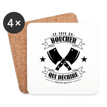 boucher qui dechire - Dessous de verre (lot de 4) - blanc - Devant
