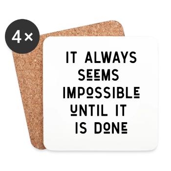 citations citation motivation inspiration impossible - Dessous de verre (lot de 4) - blanc - Devant