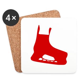 Schlittschuh rot - Untersetzer (4er-Set) - Weiß - Vorne