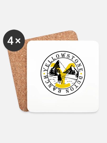 Yellowstone Dutton Ranch - Coasters (set of 4) - white