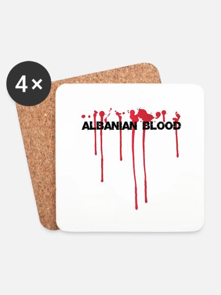 Albanian Blood - Coasters (set of 4) - white
