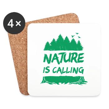 Nature is Calling - Coasters (set of 4) - white - Front