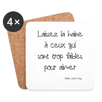 Citation Martin Luther King - Dessous de verre (lot de 4) - blanc - Devant