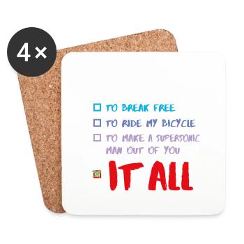 I WANT IT ALL - Coasters (set of 4) - white - Front