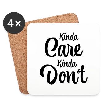 Kinda care - kinda don't - Untersetzer (4er-Set) - Weiß - Vorne