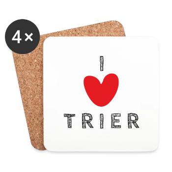 I love Trier (black) - Untersetzer (4er-Set) - Weiß - Vorne
