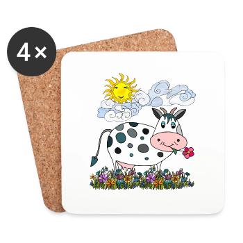 Cow - Coasters (set of 4) - white - Front