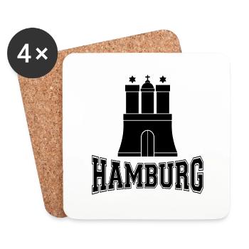 Hambourg - Dessous de verre (lot de 4) - blanc - Devant
