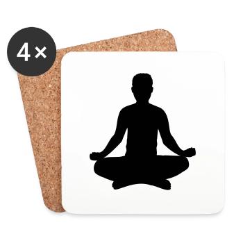 Yoga Position Silhouette - Coasters (set of 4) - white - Front