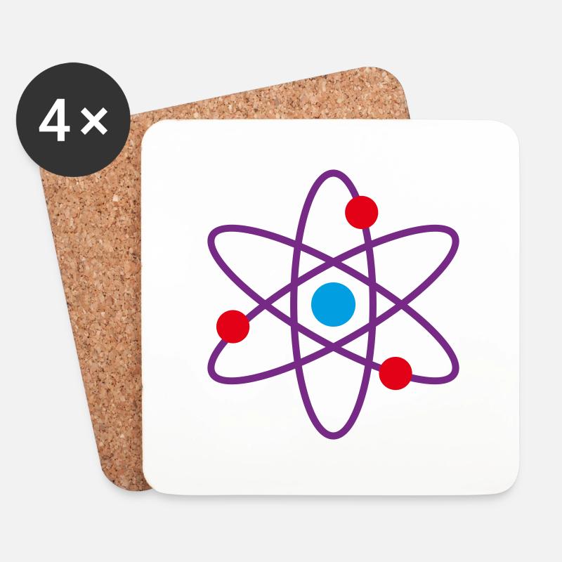 Atom Physik Symbol - Untersetzer (4er-Set) - Weiß
