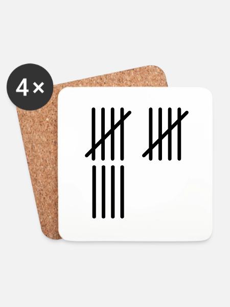 14 Stripes - Untersetzer (4er-Set) - Weiß