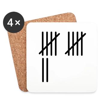 12 Stripes - Untersetzer (4er-Set) - Weiß - Vorne