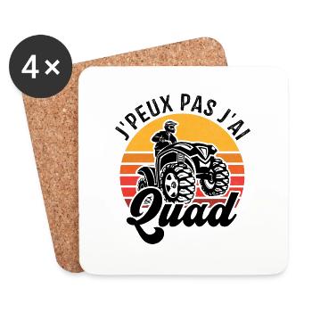 J'Peux Pas J'ai Quad Humour Cadeau - Dessous de verre (lot de 4) - blanc - Devant