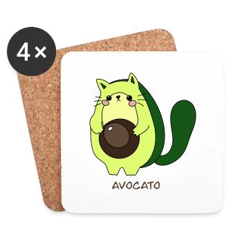 Avocato – The sweetest fusion - Coasters (set of 4) - white - Front