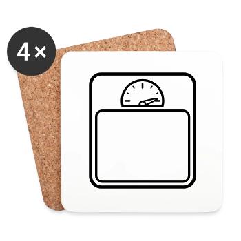 Fat Weight Scale - Coasters (set of 4) - white - Front