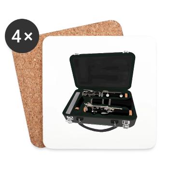 Clarinet Disassembled Inside a Suitcase - Coasters (set of 4) - white - Front