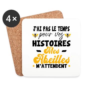 Le temps pour vos histoires les abeilles Cadeau - Dessous de verre (lot de 4) - blanc - Devant