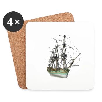 Sailing ship from the 18th century - Coasters (set of 4) - white - Front
