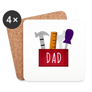 Dad's Stuff - Coasters (set of 4) - white - Front