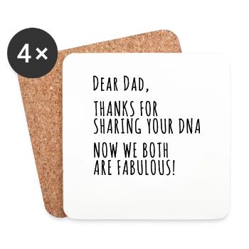 Dear Thanks For Sharing Your DNA - Coasters (set of 4) - white - Front