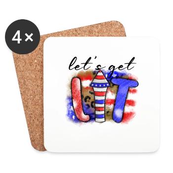 Let's Get Lit - Coasters (set of 4) - white - Front