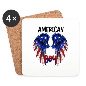 American Boy - Coasters (set of 4) - white - Front