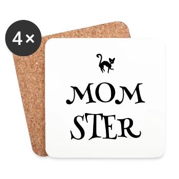 Momster Halloween Mama Geschenkidee - Untersetzer (4er-Set) - Weiß - Vorne