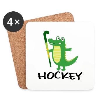 feldhockey hockey hockey hockey-croco - Dessous de verre (lot de 4) - blanc - Devant
