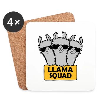 Conception de l’équipe Llama Squad - Dessous de verre (lot de 4) - blanc - Devant