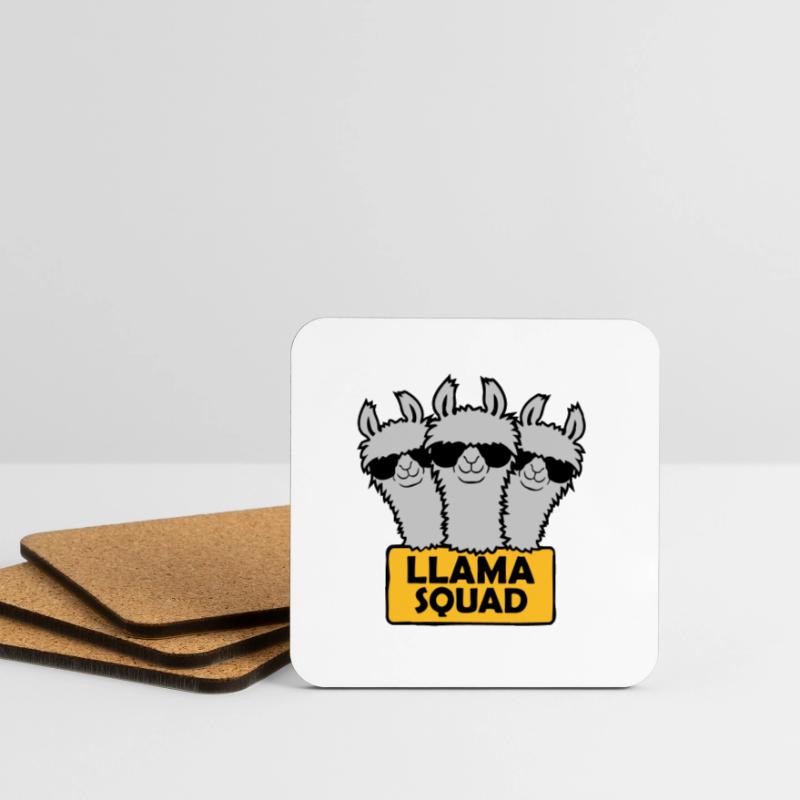 Conception de l’équipe Llama Squad Dessous de verre (lot de 4)