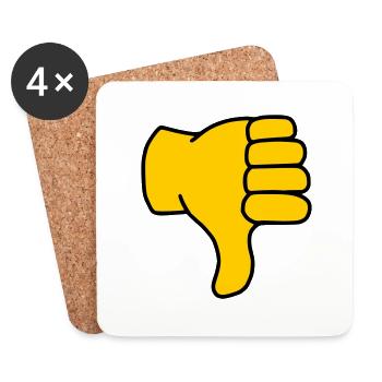 Emoji Thumbs Down Sketch Color - Coasters (set of 4) - white - Front