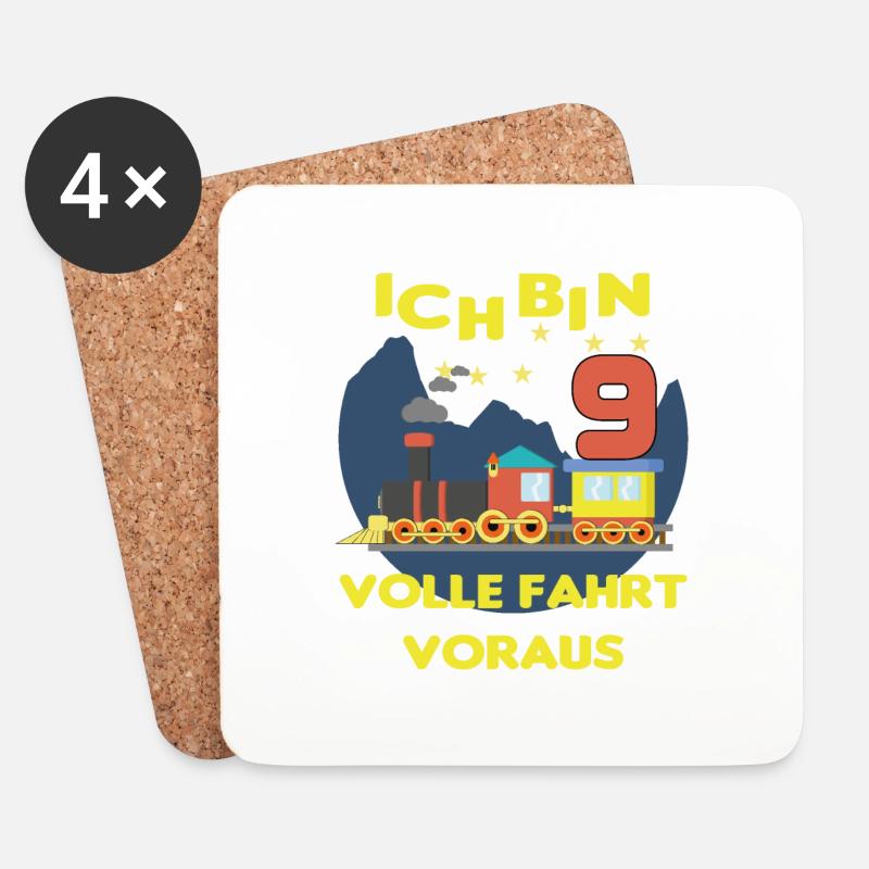 Ich bin 9 volle Fahrt voraus - Untersetzer (4er-Set) - Weiß