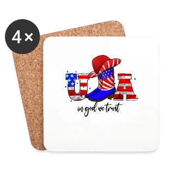 Usa In God We Trust - Coasters (set of 4) - white - Front