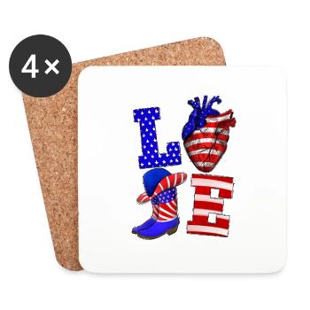 Love America - Coasters (set of 4) - white - Front
