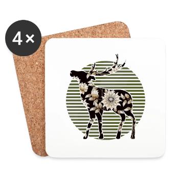 Deer - Coasters (set of 4) - white - Front