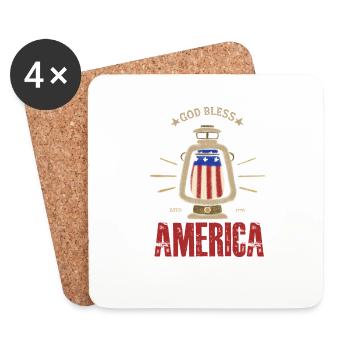 God Bless America - Coasters (set of 4) - white - Front