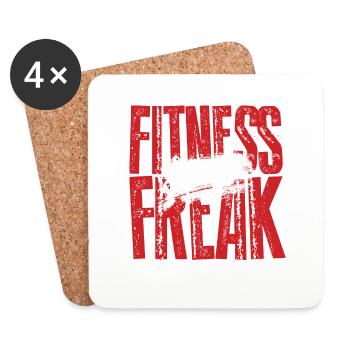 Fitness Freak Dunkel coole shirts ch / at - Untersetzer (4er-Set) - Weiß - Vorne