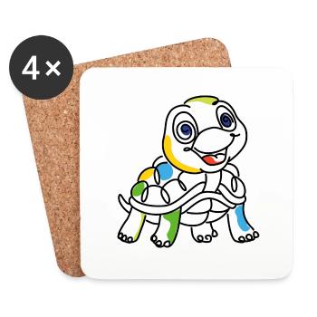 Turtle colorful - Coasters (set of 4) - white - Front