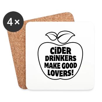Cider Drinkers make good Lovers Apfelwein Cidre - Untersetzer (4er-Set) - Weiß - Vorne