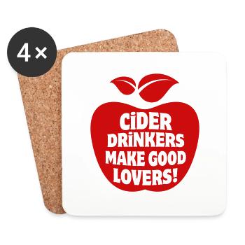 Cider Drinkers make good Lovers Apfelwein Cidre - Untersetzer (4er-Set) - Weiß - Vorne