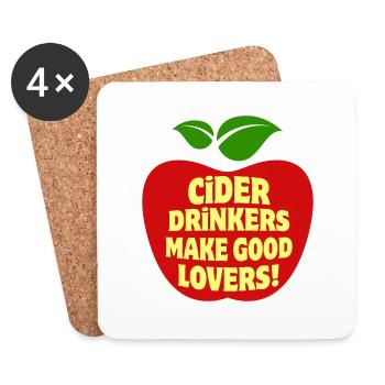 Cider Drinkers make good Lovers Apfelwein Cidre - Untersetzer (4er-Set) - Weiß - Vorne