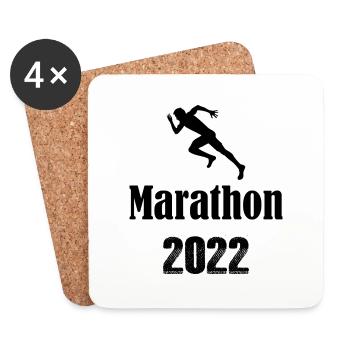 Triathlon Natation Vélo Run Marathon - Dessous de verre (lot de 4) - blanc - Devant