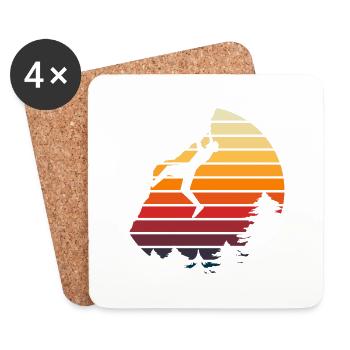 Vintage Mountain Sports Retro Rock Climbing - Coasters (set of 4) - white - Front