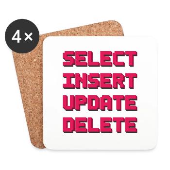 SQL pixelart red - Untersetzer (4er-Set) - Weiß - Vorne