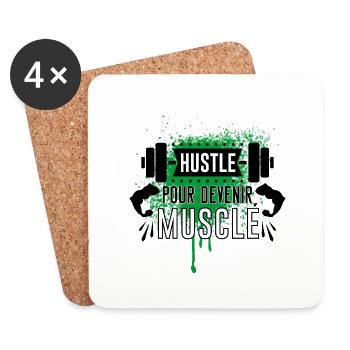 BECOMING MUSCULAR, MOTIVATIONAL PHRASE FOR SPORT - Coasters (set of 4) - white - Front