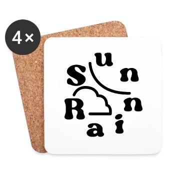 Sun& Rain - Dessous de verre (lot de 4) - blanc - Devant