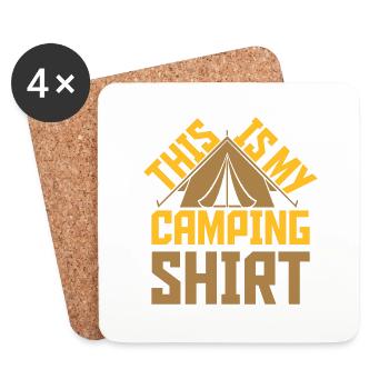 This is my camping - Coasters (set of 4) - white - Front