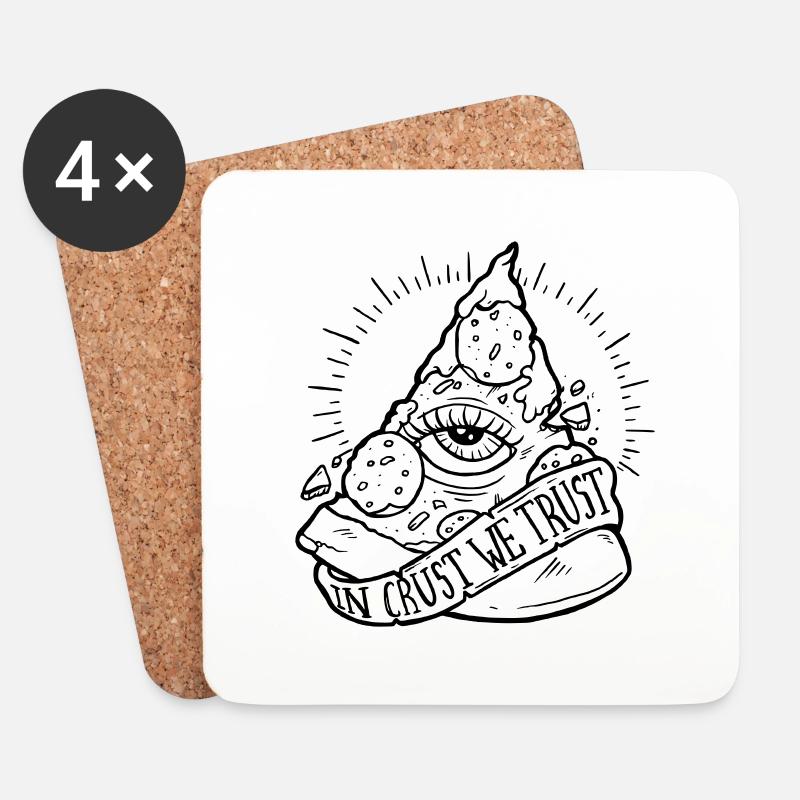 PIZZA LIEBE - Untersetzer (4er-Set) - Weiß