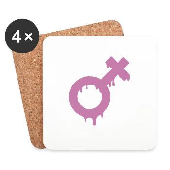 Frauenpower - Feministin - Untersetzer (4er-Set) - Weiß - Vorne